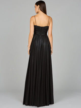 High Slit Metallic Jersey Dress - Glamourous Grace