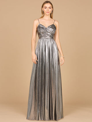 High Slit Metallic Jersey Dress - Glamourous Grace