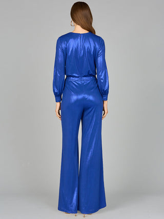 Metallic Shimmer Jumpsuit with Pockets - OUTLET - Glamourous Grace