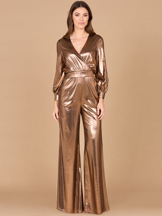 Metallic Shimmer Jumpsuit with Pockets - OUTLET - Glamourous Grace