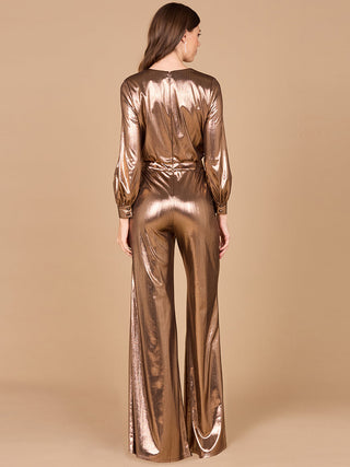 Metallic Shimmer Jumpsuit with Pockets - OUTLET - Glamourous Grace