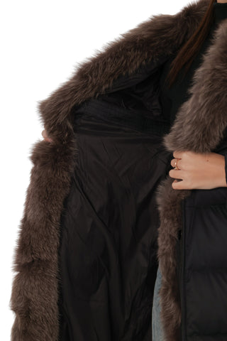 Genuine Polar Fox Fur Down Fill Parka