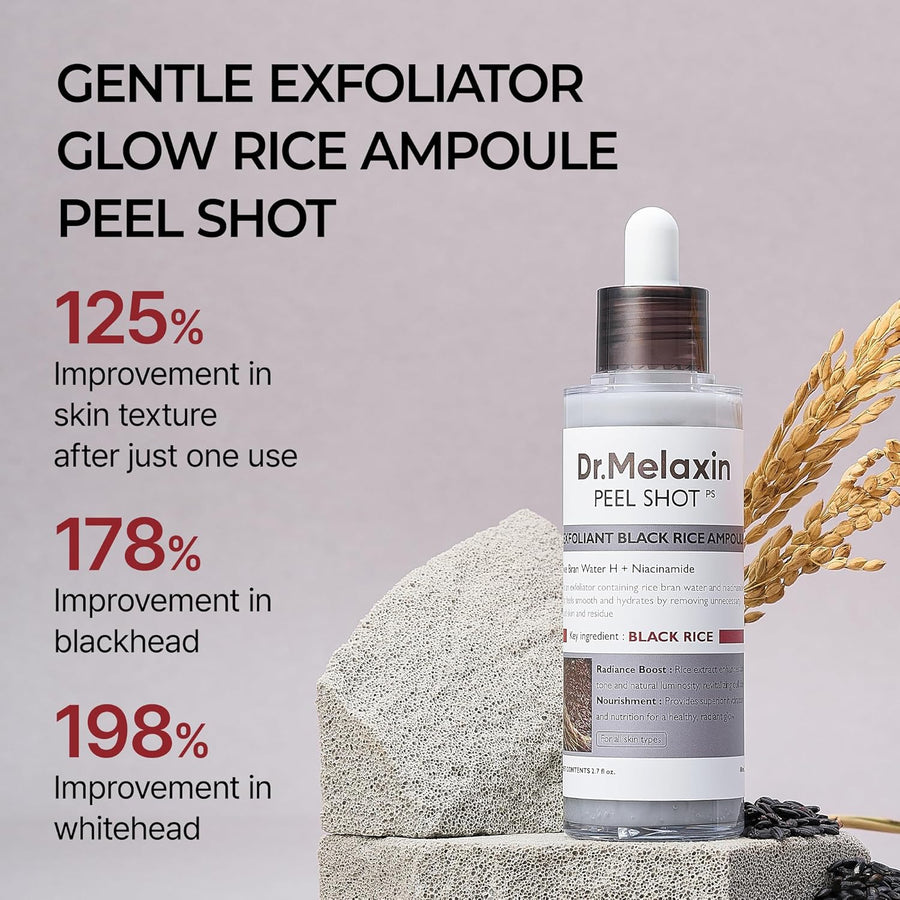 Dr. Melaxin Peel Shot Exfoliant Black Rice Ampoule - Glamourous Grace
