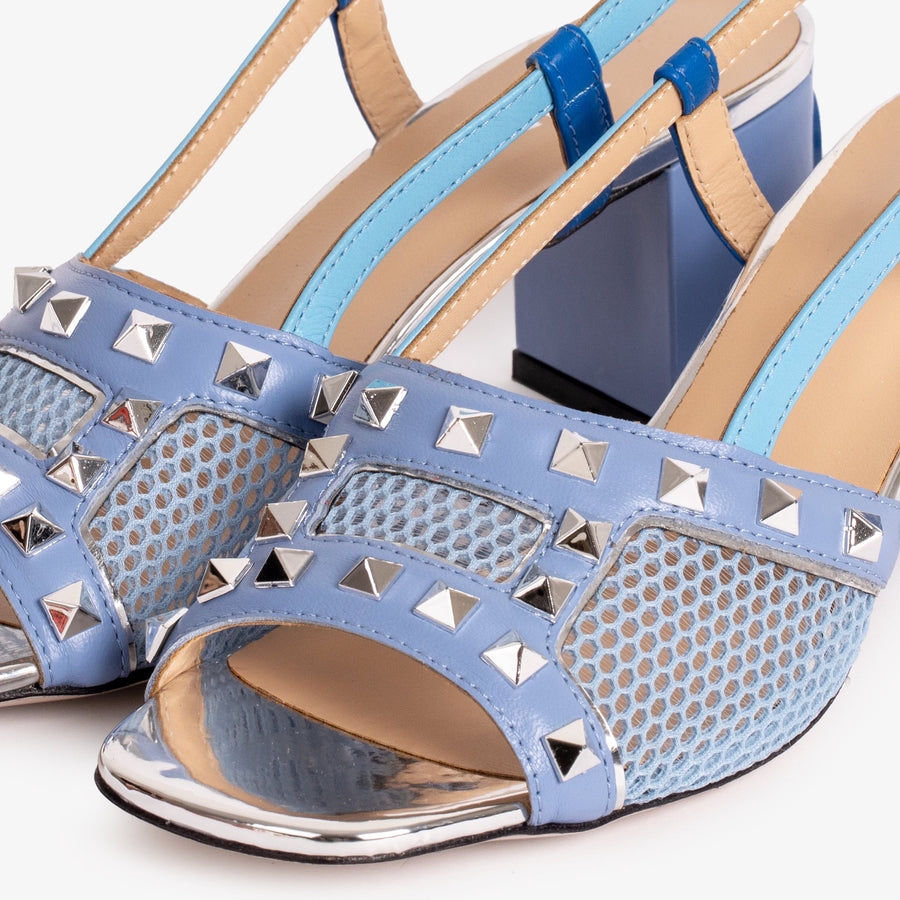 The Linea Blue Leather Women Slingback Sandal - Glamourous Grace