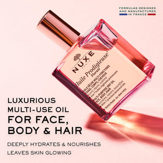 Nuxe Huile Prodigieuse Florale: Multi-Purpose Floral Dry Oil for Intense Hydration, Natural Radiance for Face, Body & Hair - 50ml - Glamourous Grace