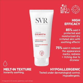 SVR Cicavit+ Creme 100ml - Soothing Moisturizing Cream for Irritated Skin, Non-Greasy, Suitable for Babies, Children, and Adults - Glamourous Grace