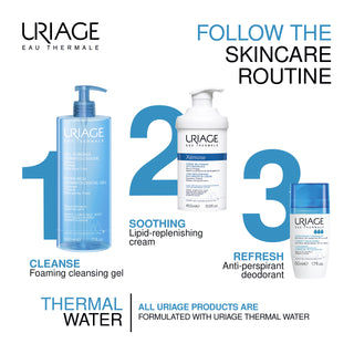 Uriage Uriage Power 3 Deodorant Roll-on - Anti-Perspirant, Paraben-Free, Natural Deodorant for Effective Odor Protection - Glamourous Grace