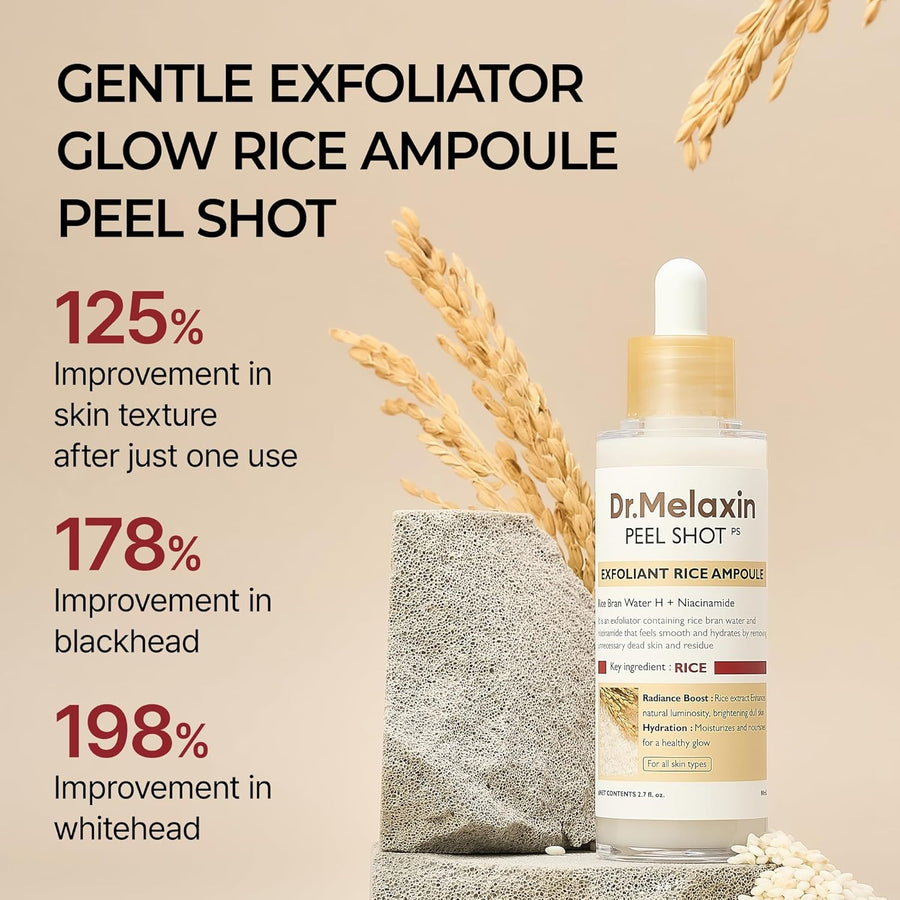 Dr. Melaxin Peel Shot Exfoliant Rice Ampoule - Glamourous Grace
