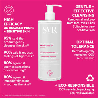 SVR Physiopure Cleansing Micellar Water - Gentle Makeup Remover for Sensitive Skin, 13.53 fl oz - Glamourous Grace