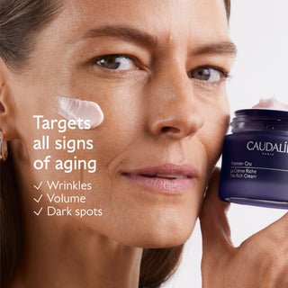 Caudalie Premier Cru The Rich Anti-Aging Cream for Dry Skin - Viniferine, Hyaluronic Acid, 1.69 fl oz - Glamourous Grace