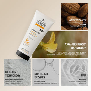 Heliocare Advanced Gel SPF 50 Sunscreen - Natural, Antioxidant, Non-Greasy Face Protection for All Skin Types - Glamourous Grace