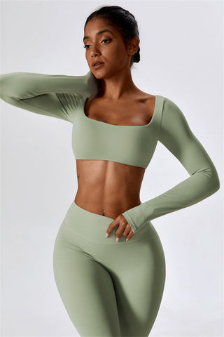 The Lily Belle Crop Top Flared Leggings 2-Piece Set