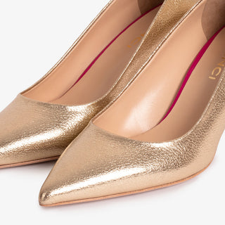 The Brunello Gold Leather Pump Women Shoe - Glamourous Grace