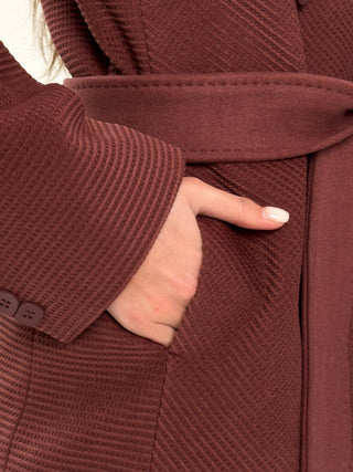 Lyndale Cashmere Wool Blend Coat in Sangria