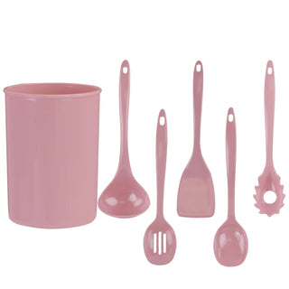 6pc Utensil Set, Pink