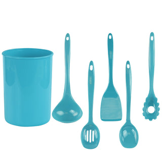 6pc Utensil Set, Turquoise