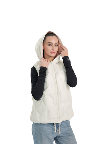 Reversible Light Insulated Vest Powder | Ivory