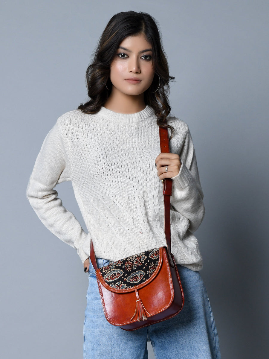 Astounding Ajrakh Ethnic Satchel - Glamourous Grace