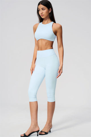 The Twirl Open Back Sports Bra Capri Leggings 2-Piece Set