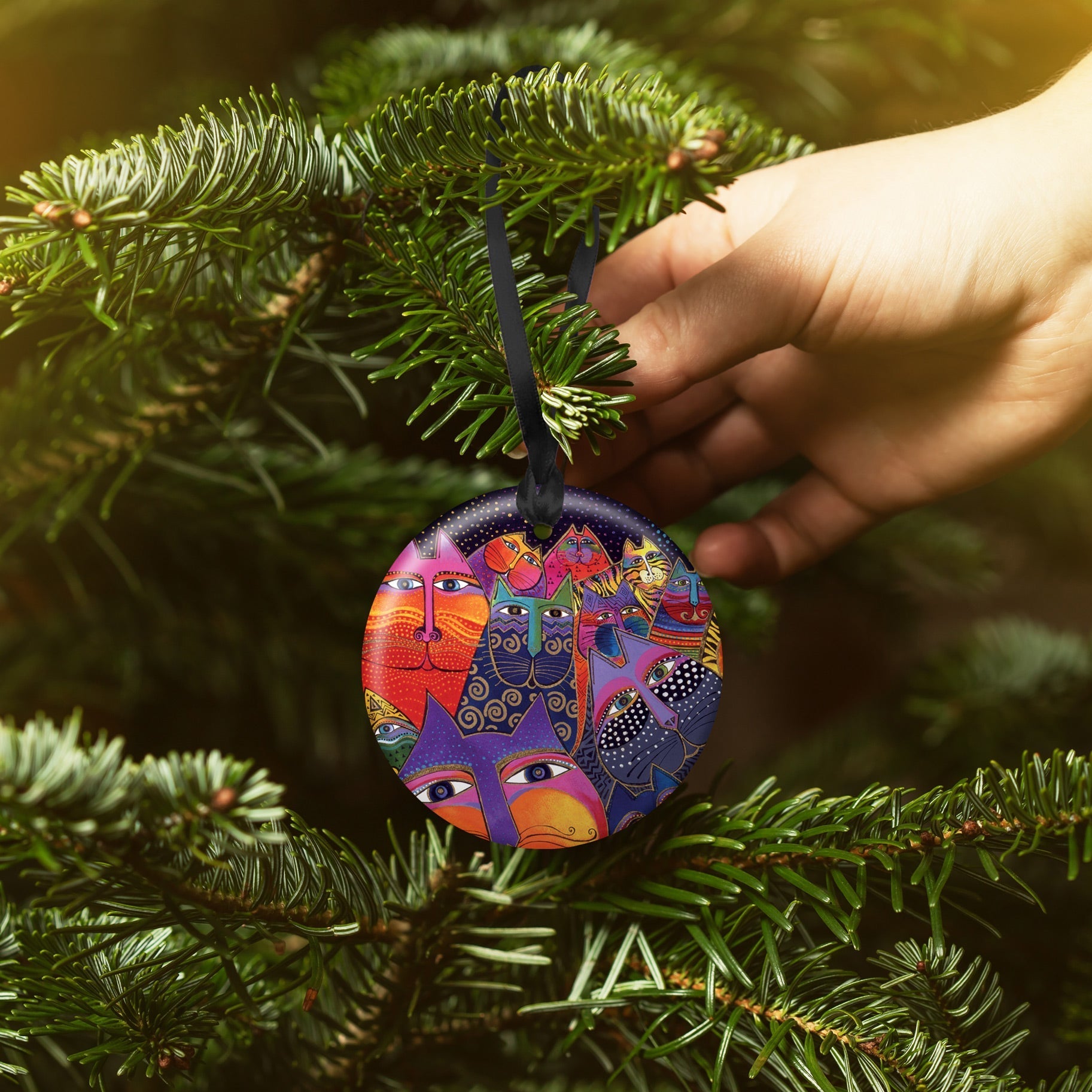 Laurel Burch Laurel Burch Fantasticats Porcelain Keepsake Ornament – Flat Ceramic, Gift-Ready
