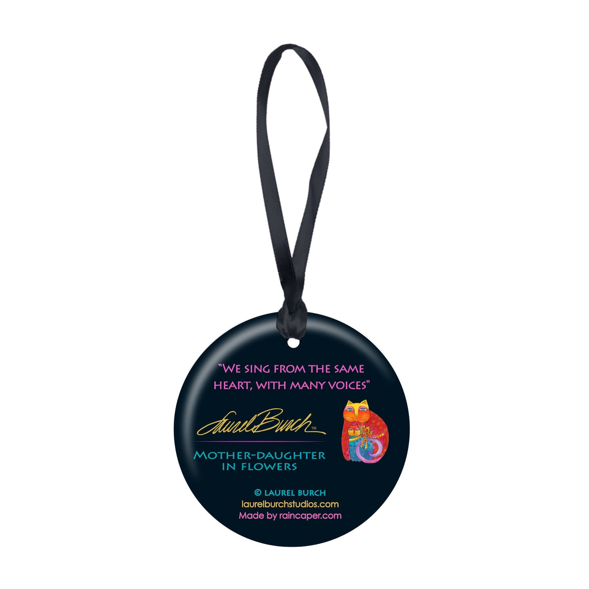 Laurel Burch Mother-Daughter in Flowers Porcelain Keepsake Ornament – Flat Ceramic, Gift-Ready