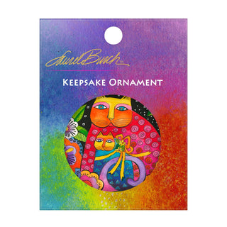 Laurel Burch Mother-Daughter in Flowers Porcelain Keepsake Ornament – Flat Ceramic, Gift-Ready