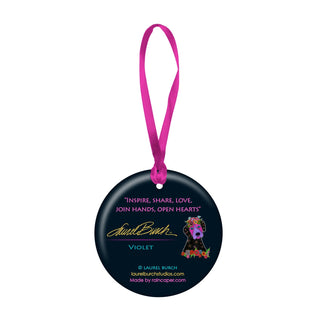 Laurel Burch Violet Dog Porcelain Keepsake Ornament – Flat Ceramic, Gift-Ready