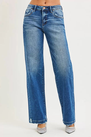 RISEN Pocket Side Seam Detail Slouchy Jeans