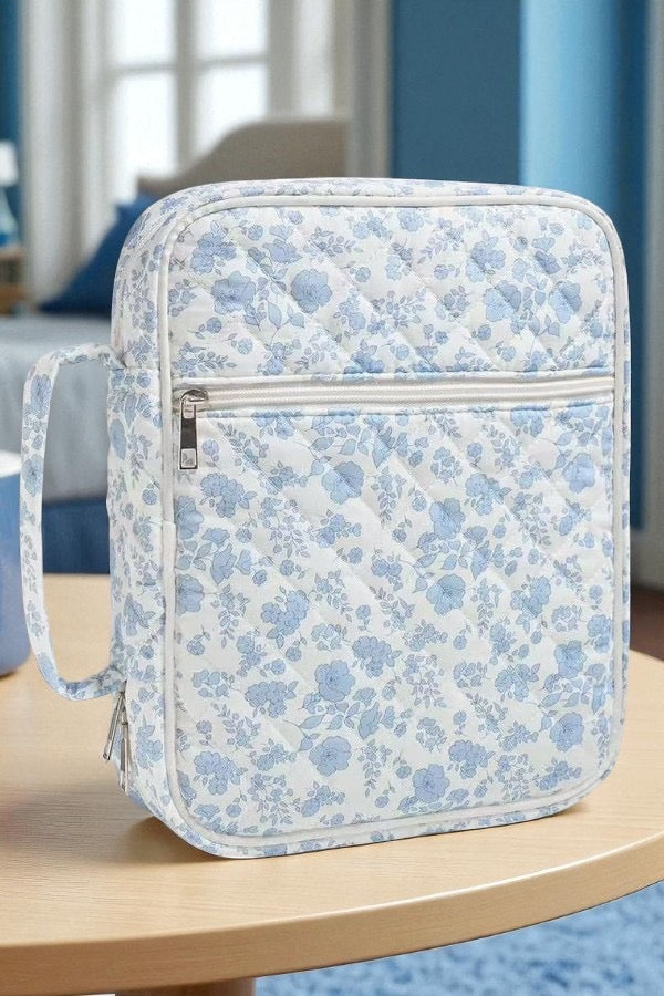 SC - ETA 10/15-10/29 Lyla Blue Floral Zipper Bible Cover - Glamourous Grace