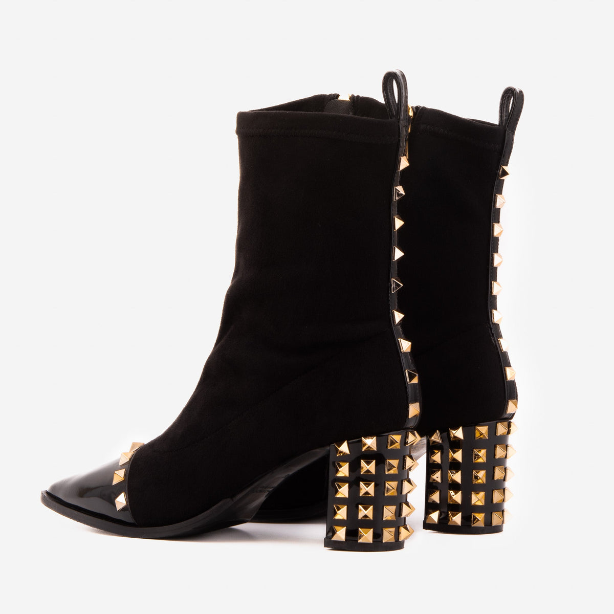 The Amethyst Studded Black Suede Leather Women’s Boot