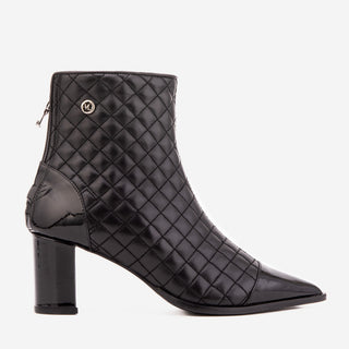 The Celeste Black Tip Quilted Leather Women’s Boot