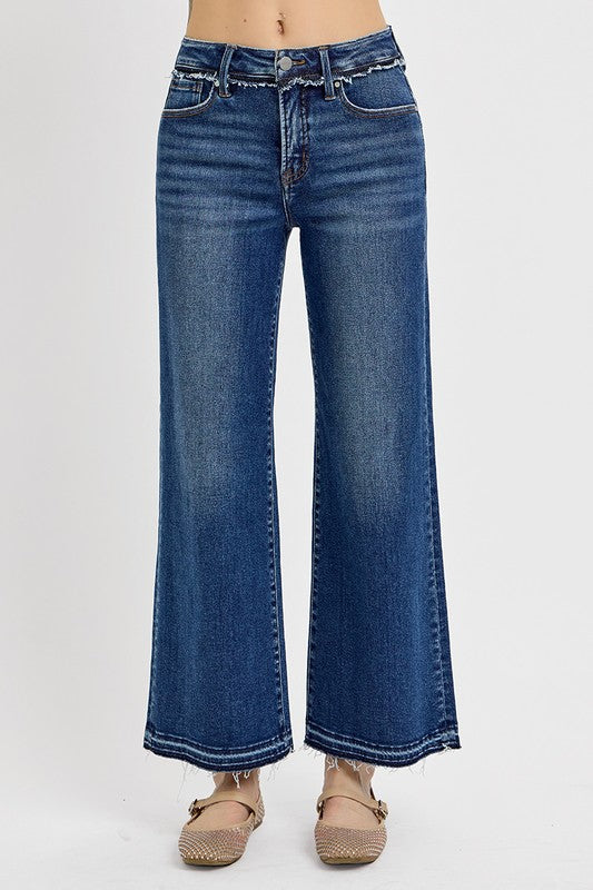 RISEN Tummy Control Dark Blue Washed Bootcut Jeans
