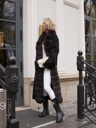 Brackley Genuine Polar Fox Fur Double Face Coat