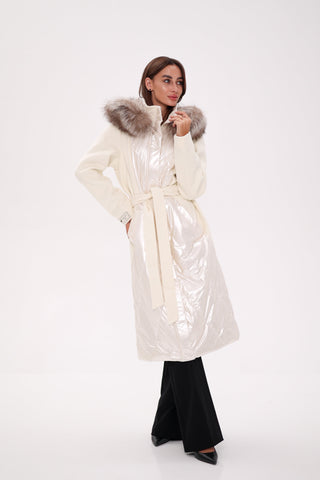 Saga® Furs Silver Fox Wool Alpaca Freudenberg Comfortemp® Coat