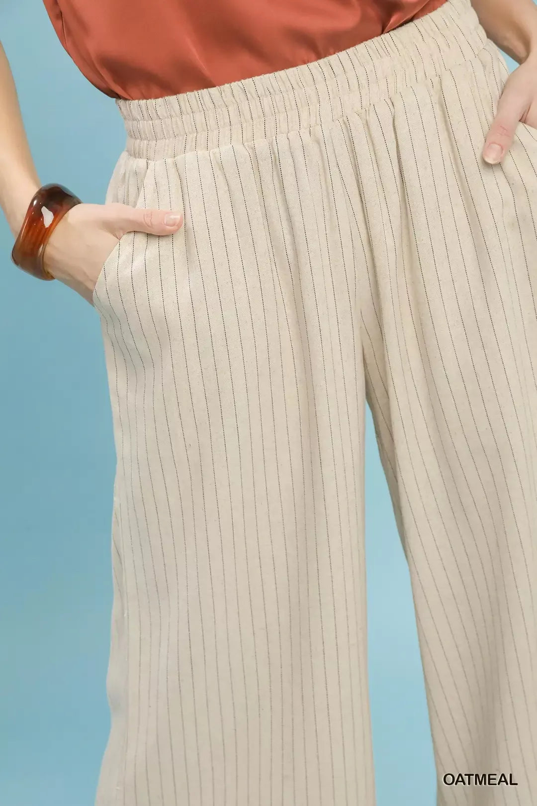 Umgee Pinstripe Wide Leg Pants - Glamourous Grace