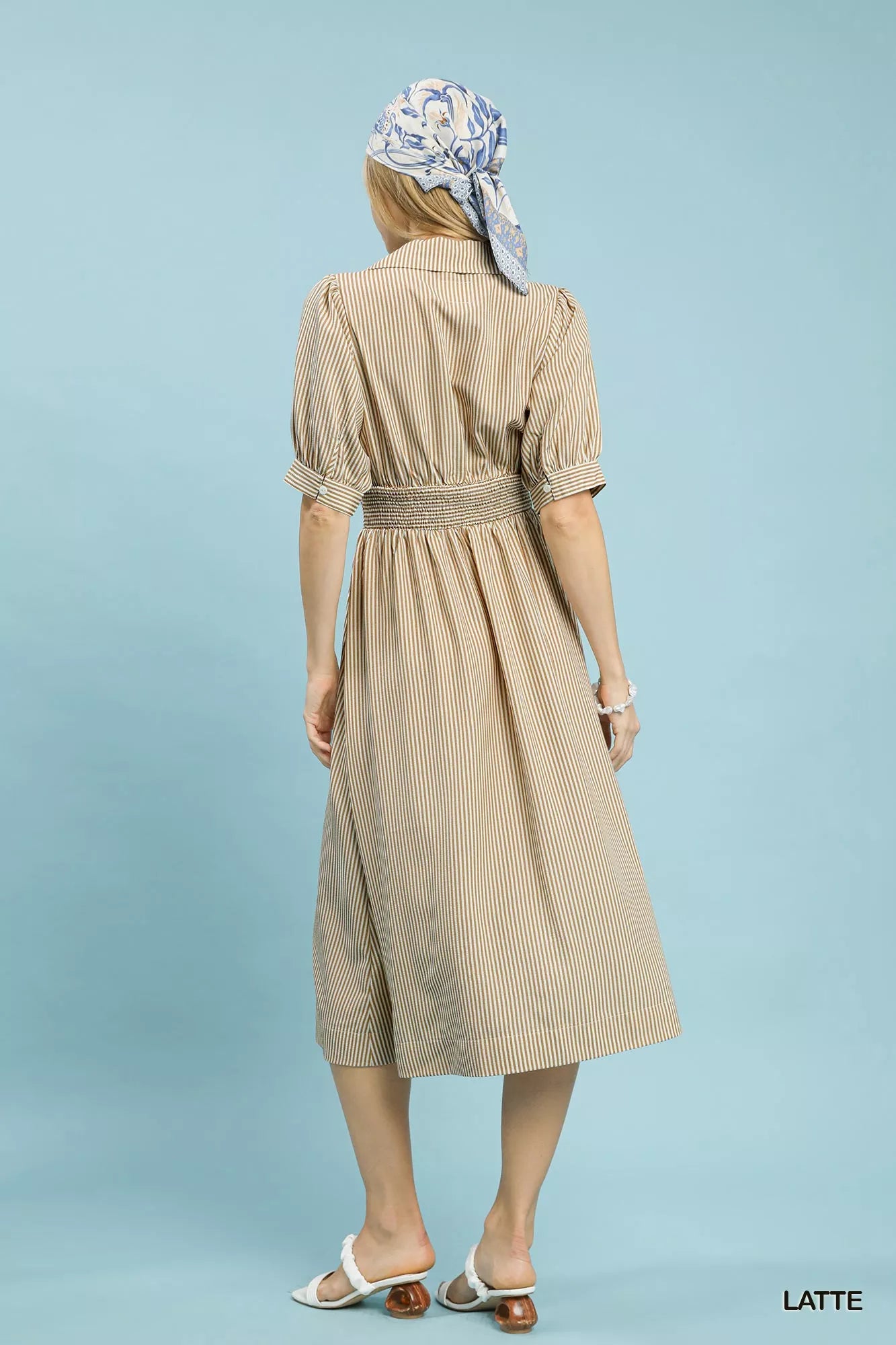 Umgee Striped Midi Dress with Front Zipper - Glamourous Grace