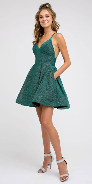 CLEARANCE - Juliet 850 Short V-Neck A-Line Dress with Pockets (Size XS)