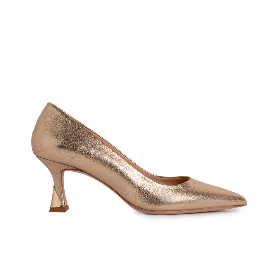 The Brunello Gold Leather Pump Women Shoe - Glamourous Grace