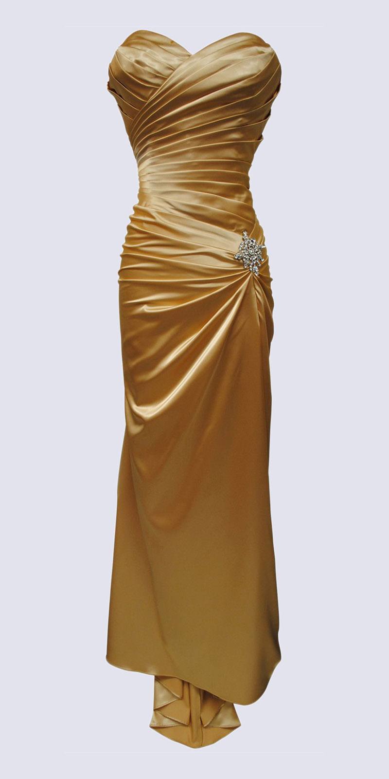 CLEARANCE - Cinderella Divine 8530 Satin Dress Ruched Bodice Sweetheart - Glamourous Grace