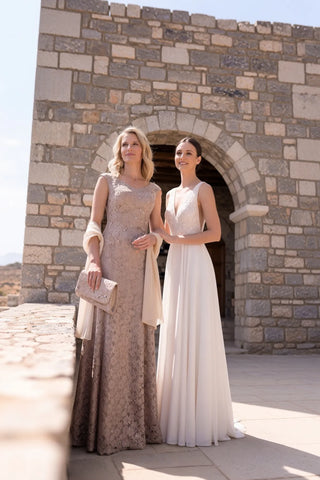 Beige Maxi Lace Gown, Bruna