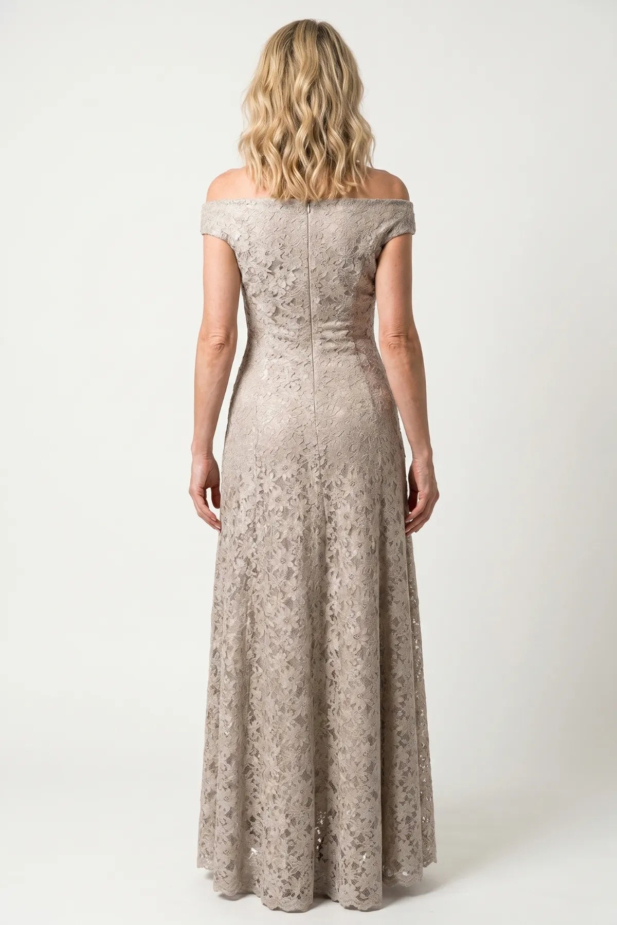 Beige Maxi Lace Gown, Bruna