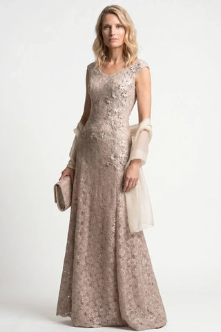 Beige Maxi Lace Gown, Bruna