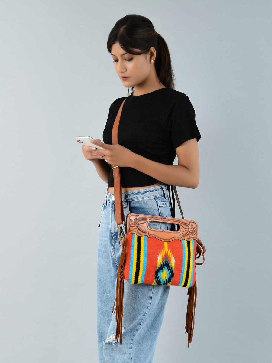 Western Leather Clutch Tooling Purse - Glamourous Grace