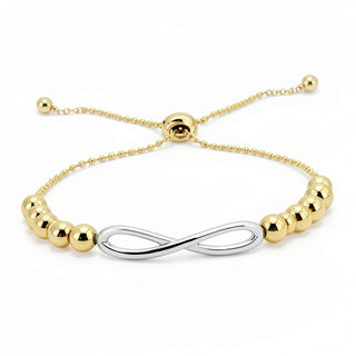 Giani Bernini Two-Tone Beaded  Bolo Bracelet in Sterling Silver/18k Gold-Plate
