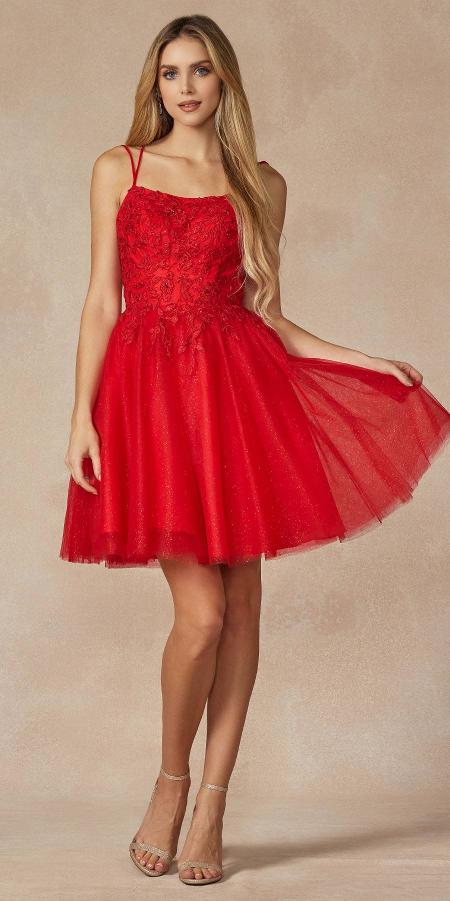 Juliet 860 Short Floral Applique BaDoll Dress - Glamourous Grace
