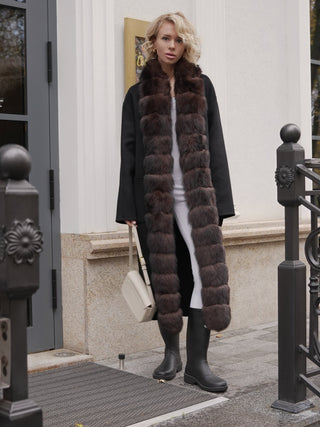 Brackley Genuine Polar Fox Fur Double Face Coat