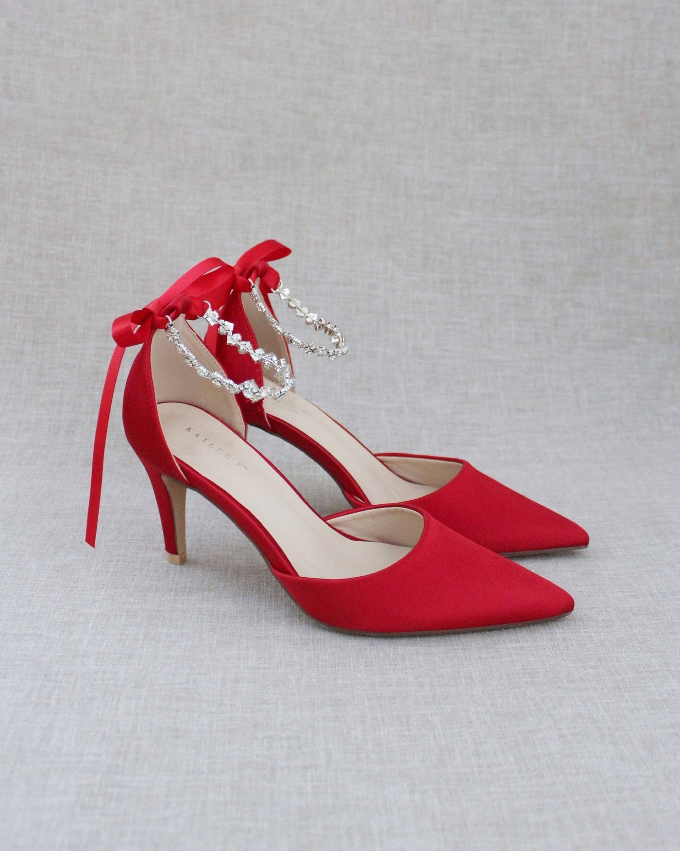 Evening Pumps with Amaryllis Crystal Strap - Glamourous Grace