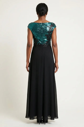 Green and Black Sequin Maxi Dress, Greta