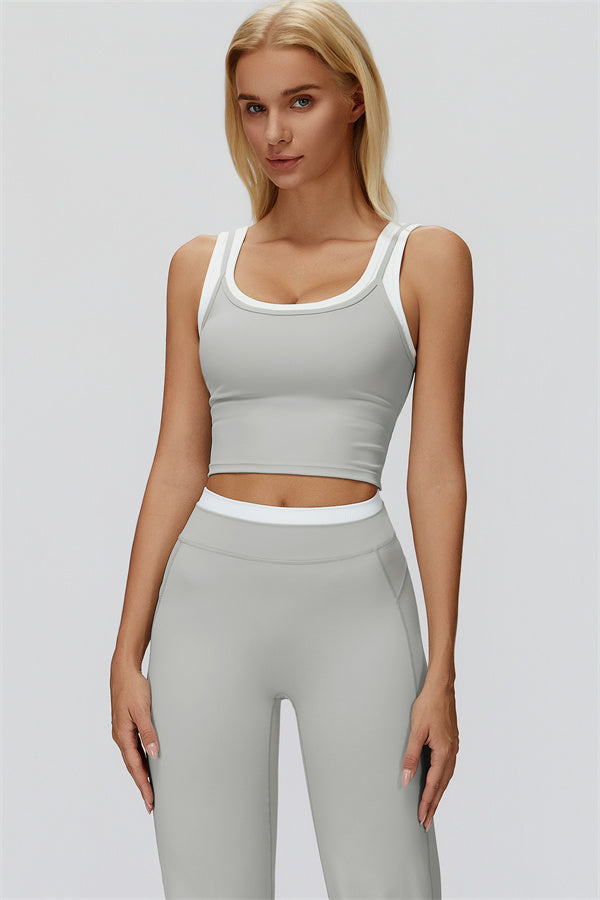 The Canyon Crop Tank Flared Leggings 2-Piece Set - Glamourous Grace