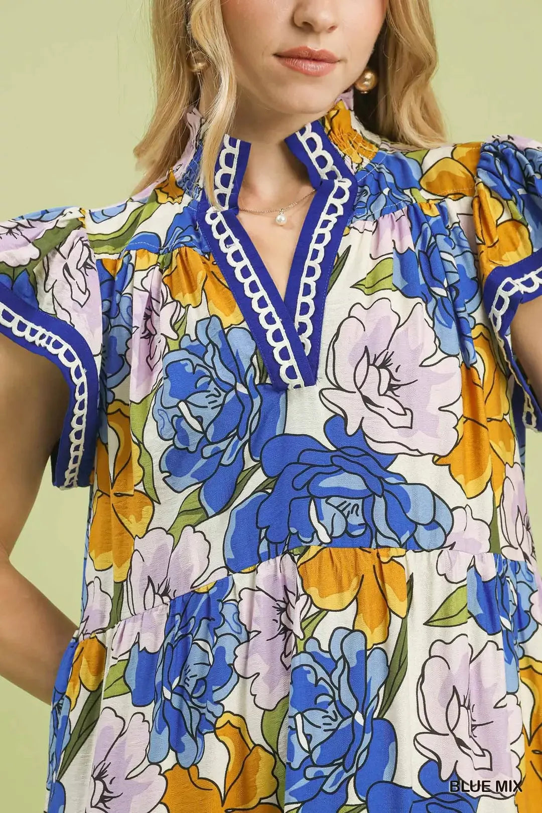 Umgee Mix Bold Floral Tiered Midi Dress - Glamourous Grace